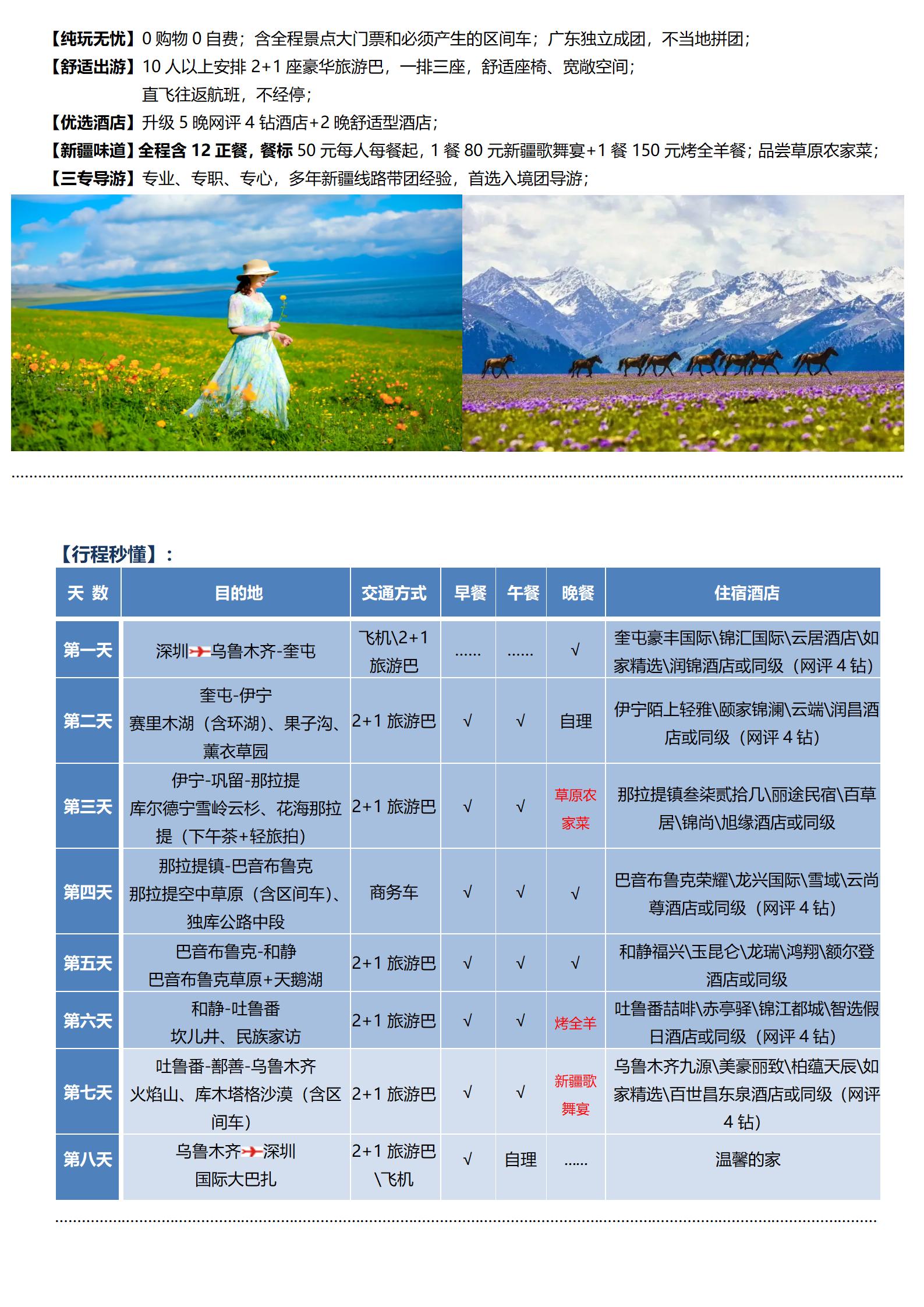 7-8月【純玩伊犁-天山南北】-新疆烏魯木齊、穿越獨庫、巴音布魯克、庫爾德寧雙飛8天_02